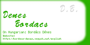 denes bordacs business card