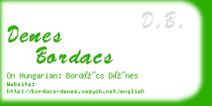 denes bordacs business card